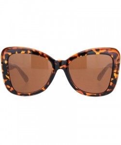 Butterfly Womens 90s Paisley Arm Butterfly Thick Plastic Designer Sunglasses - Tortoise Solid Brown - C318NNQ3Z3G $9.17