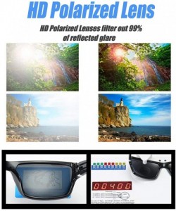 Rectangular Driving Polarized Sunglasses Night Vision Glasses for Men Women Anti-Glare UV-400 Goggles - CC18X85SG4S $25.52