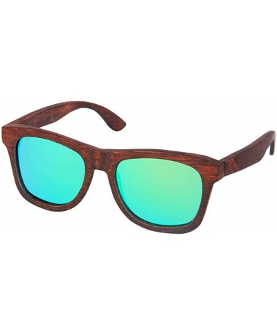 Goggle Bamboo wood sunglasses custom wholesale dumu black brown frame polarizing coating - Green - C418XO57UON $32.00
