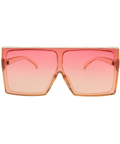 Oversized Alva - Square Oversized Sunglasses Flat Top - Orange - C7196WH0L64 $14.84