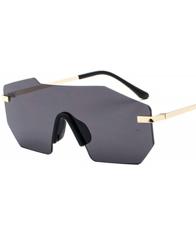 Rectangular Individual frame of all-in-one dazzling sunglasses for men and women - 0004 black Grey Lenses C1 - C618OEY6TUS $8.71