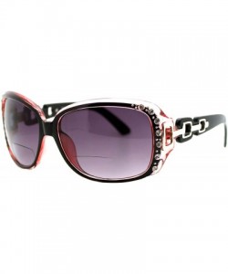 Oversized Womens Bifocal Lens Sunglasses Oversized Square Rhinestone Frame - Pink - C618IEW49YD $8.13