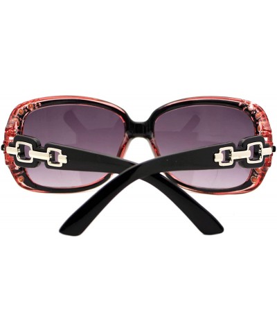 Oversized Womens Bifocal Lens Sunglasses Oversized Square Rhinestone Frame - Pink - C618IEW49YD $8.13