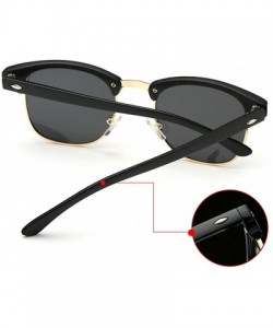 Semi-rimless Semi Rimless Polarized Sunglasses Women Men Retro Brand Sun Glasses - Brilliat Black Simple Packaging - CH12O2WI...