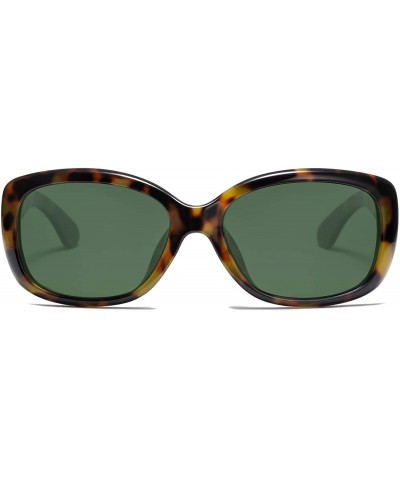 Oversized Vintage Square Sunglasses for Women Polarized UV Protection Havana Frame SJ2111 - C8199DZ6490 $11.23