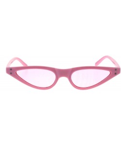 Oval Womens Sunglasses Trendy Skinny Small Flat Cateye Oval Frame UV 400 - Pink (Pink) - CL18H3QL937 $9.99