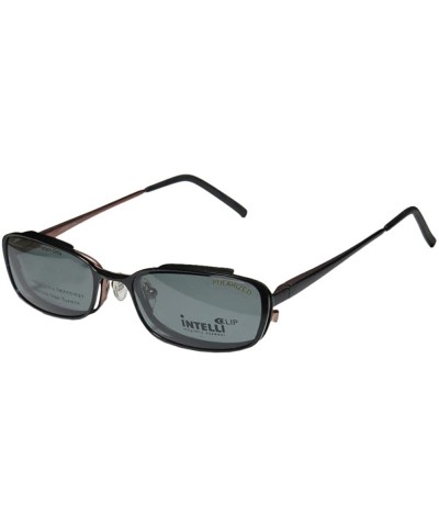 Rimless 733 Mens/Womens Designer Full-rim Sunglass Lens Clip-Ons Flexible Hinges Eyeglasses/Spectacles - Black / Brown - CN12...