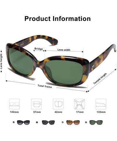 Oversized Vintage Square Sunglasses for Women Polarized UV Protection Havana Frame SJ2111 - C8199DZ6490 $11.23