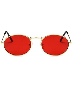Oval Retro Oval Sunglasses Women 2019 Luxury Brand Designer Vintage Small BlackGray - Goldg15 - CR18Y3OLSTC $8.71