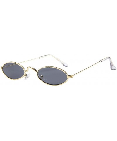 Oval Fashion Classic Mens Womens Retro Small Oval Sunglasses Metal Frame Shades Eyewear (E) - E - CV194A0ANDU $17.06