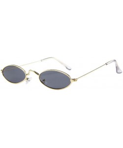 Oval Fashion Classic Mens Womens Retro Small Oval Sunglasses Metal Frame Shades Eyewear (E) - E - CV194A0ANDU $9.45