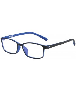 Square Unisex Full Frame Square Anti-Blue Light Reduce Eye Strain Glasses - Black Blue - C7196XI6LUG $8.11