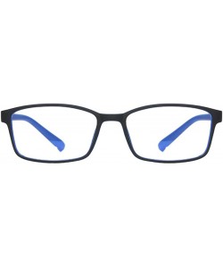 Square Unisex Full Frame Square Anti-Blue Light Reduce Eye Strain Glasses - Black Blue - C7196XI6LUG $8.11