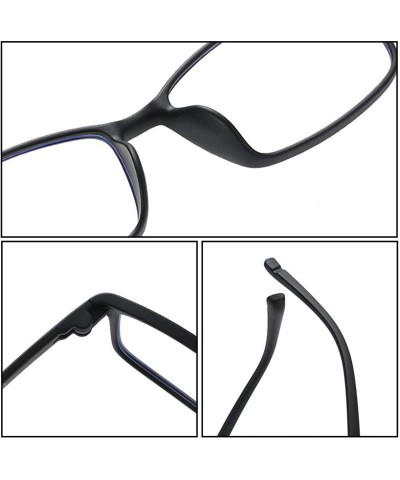 Square Unisex Full Frame Square Anti-Blue Light Reduce Eye Strain Glasses - Black Blue - C7196XI6LUG $8.11