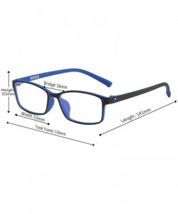 Square Unisex Full Frame Square Anti-Blue Light Reduce Eye Strain Glasses - Black Blue - C7196XI6LUG $8.11