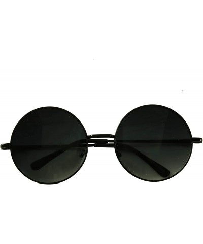 Round Retro Oversized Round Hippie Sunglasses w/Extra Large Circle Lens Metal Frame Groovy 70's Classic Shades - CB195KC6E5R ...