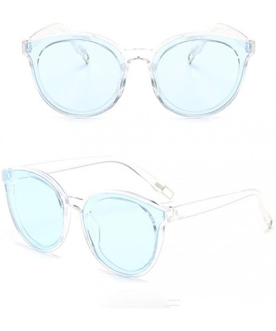 Cat Eye Women Sunglasses - Ladies Designer Oversized Flat Top Cat Eye Mirrored Sunglasses (G) - CF18CY8Q55G $13.32