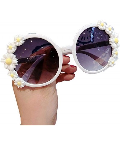 Round Women Fashion Beach Flower Decor Round Frame Sunglasses Sunglasses - Type 15 - CT199I6QKNI $29.58
