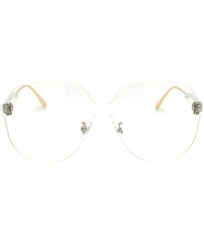 Oversized Womens Rimless Sunglasses Oversized Thick Lens Futuristic Shades UV 400 - Clear - CN194G8GM3I $11.16