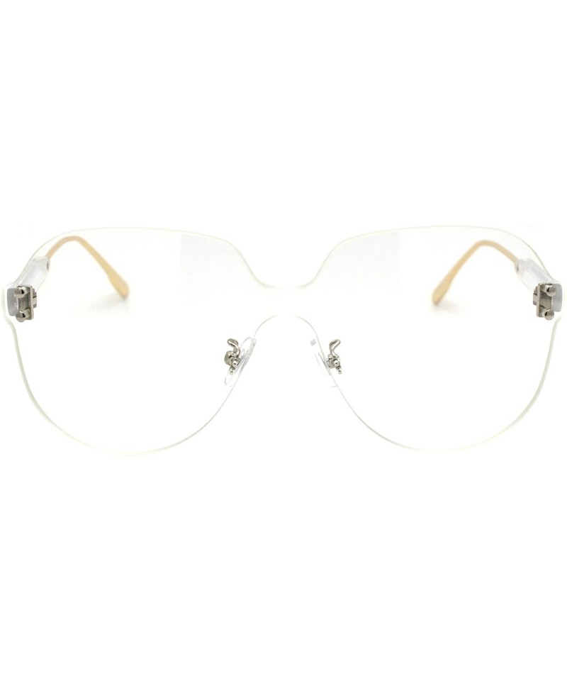 Oversized Womens Rimless Sunglasses Oversized Thick Lens Futuristic Shades UV 400 - Clear - CN194G8GM3I $11.16