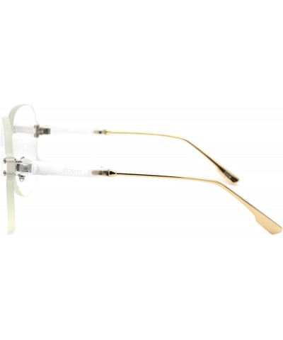 Oversized Womens Rimless Sunglasses Oversized Thick Lens Futuristic Shades UV 400 - Clear - CN194G8GM3I $11.16