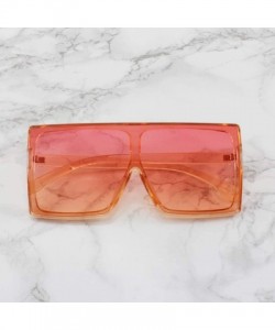 Oversized Alva - Square Oversized Sunglasses Flat Top - Orange - C7196WH0L64 $23.92
