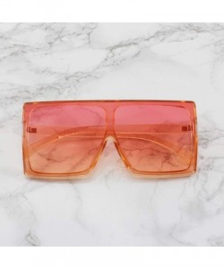 Oversized Alva - Square Oversized Sunglasses Flat Top - Orange - C7196WH0L64 $14.84