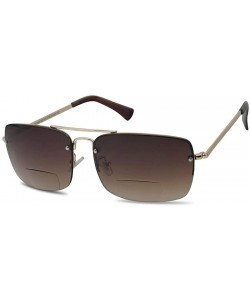 Wrap Classic Square Aviator Bifocal Sun Reading LIghtweight Sports Sunglasses for Men and Women - CK18TSX4X0Y $14.61