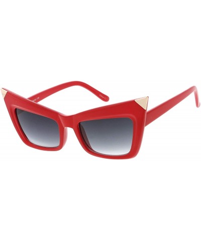 Cat Eye Super Cateye NYC Designer Inspired Fashion Cat Eye Sharp High-Pointed Sunglasses (Red) - CO117ICCJSL $8.77