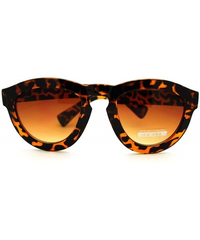 Round Thick Round Keyhole Sunglasses Thorn Studs Design Fashion Eyewear - Tortoise - CC11FTVTX3H $11.24