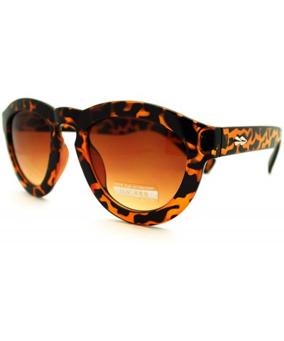 Round Thick Round Keyhole Sunglasses Thorn Studs Design Fashion Eyewear - Tortoise - CC11FTVTX3H $11.24