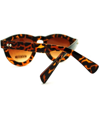 Round Thick Round Keyhole Sunglasses Thorn Studs Design Fashion Eyewear - Tortoise - CC11FTVTX3H $11.24