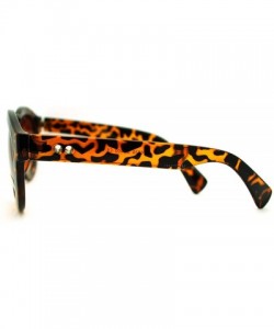 Round Thick Round Keyhole Sunglasses Thorn Studs Design Fashion Eyewear - Tortoise - CC11FTVTX3H $11.24