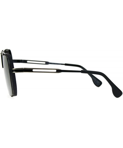 Square Fashion Sunglasses Retro Modern Square Metal Frame Mirror Lens UV 400 - Black (Gold Mirror) - C518685KS39 $11.91