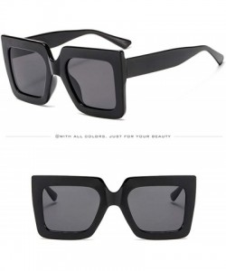 Square Oversized Square Sunglasses for Women Retro Chic Metal Frame UV400 (Style F) - CP196H2A0IE $8.54