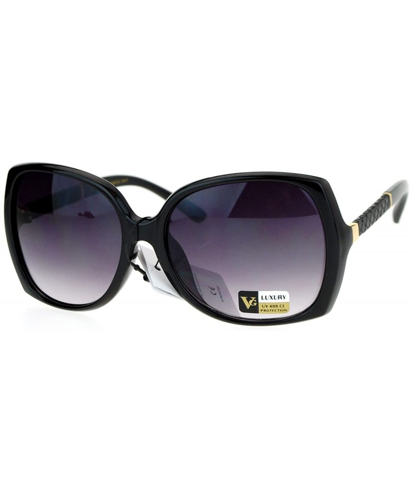 Butterfly Elegant Unique Arm Diva Designer Butterfly Plastic Womens Sunglasses - Shiny Black - CJ12O175JFZ $14.76