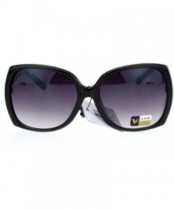 Butterfly Elegant Unique Arm Diva Designer Butterfly Plastic Womens Sunglasses - Shiny Black - CJ12O175JFZ $14.76