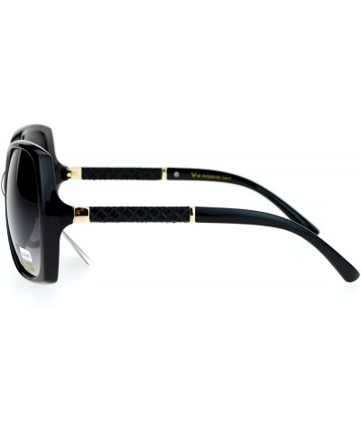 Butterfly Elegant Unique Arm Diva Designer Butterfly Plastic Womens Sunglasses - Shiny Black - CJ12O175JFZ $14.76