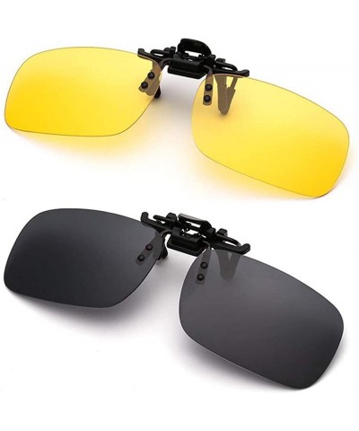 Round Polarized Clip-on Sunglasses Anti-Glare Driving Glasses for Prescription Glasses - Black ＆ Driving Glasses - C918U4UGEE...