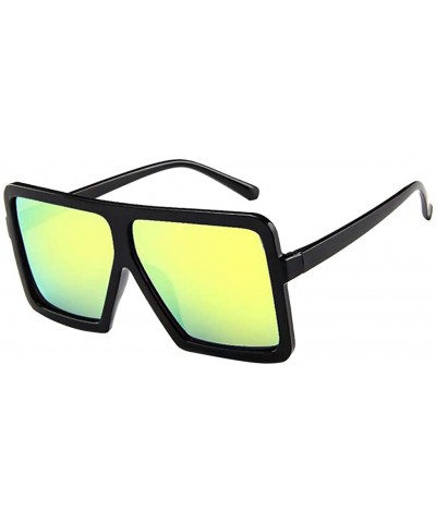 Oversized Women sunglasses polarized uv protection oversized retro vintage - Yellow - CA18SAZN4A5 $11.81