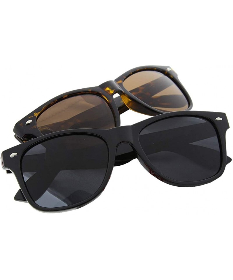 Oversized Polarized Inspired Sunglasses Great for Driving - 2 Pack - Black / Tortoise - CD11OZ793AN $40.40