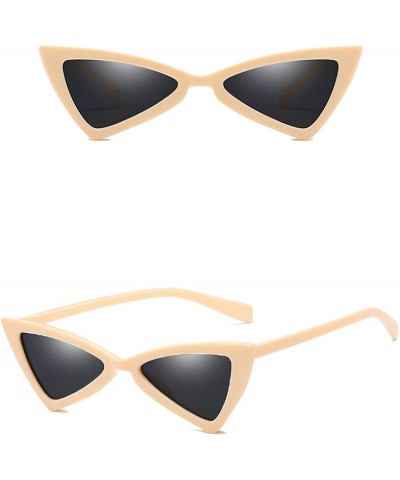 Oversized Classic style Triangle Sunglasses for Men or Women AC PC UV400 Sunglasses - Beige - CY18SAT8SW3 $14.05