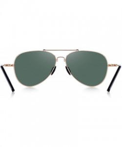 Oversized Men's Polarized Sunglasses for Men Women - Elastic Legs UV 400 Lens Protection - Gold&g15 - C418RT99QD7 $23.17