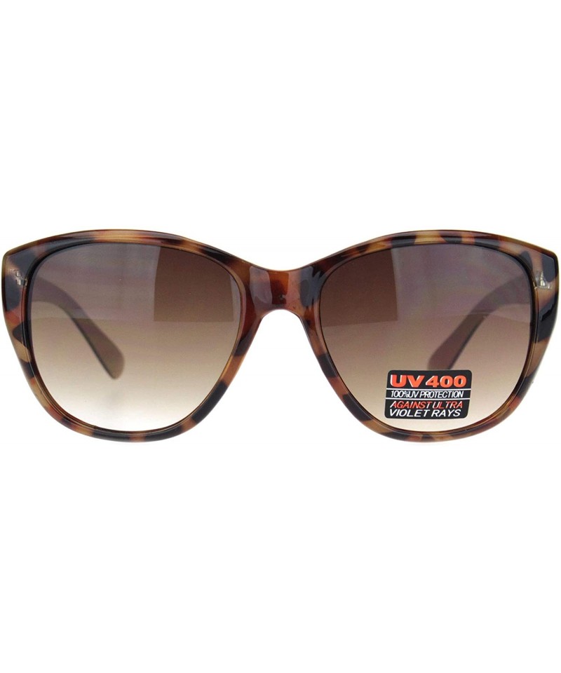 Oversized Womens Tortoise Chic Butterfly Designer Plastic Sunglasses - Brown Tortoise Gradient Brown - C318N6CRZ4M $12.74