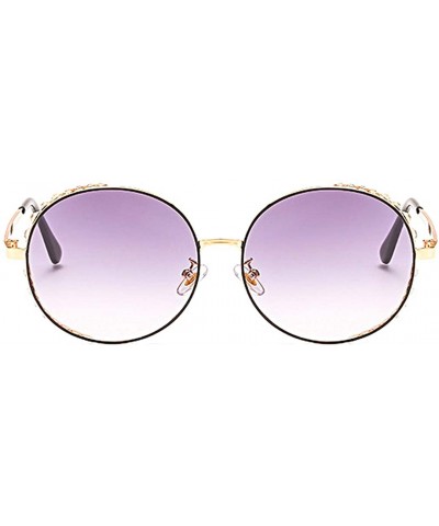 Oversized Fashion Round Pearl Decor Sunglasses UV Protection Metal Frame - Gray Lens-e - CL18UEKYW3G $13.92