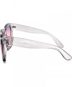 Rectangular Womens XL Oversize Horned Rim Thick Plastic Retro Sunglasses - Clear Purple Pink - CE190R9GUON $14.46