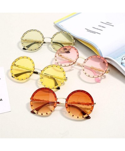 Oversized Fashion Crystal Sunglasses Diamond Vintage - 5 Yellow - CP198GK4MS3 $23.90
