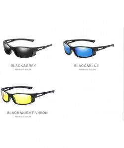 Sport Men Women Polarized Sunglasses Cool Vintage Sport Driving Sun glasses Night Vision Glasses - Black Blue - CE199OIDI6U $...