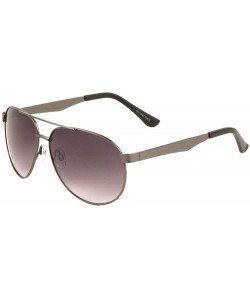 Aviator Classic Round Thin Frame Thick Temple Aviator Sunglasses - Smoke - CN197XO6QLO $13.70