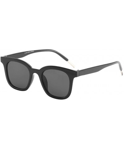 Rectangular Sunglasses - Lightweight Oversized Frame Polarized Mirrored Lens Eyewear - Black - C618UEC8SCX $19.48